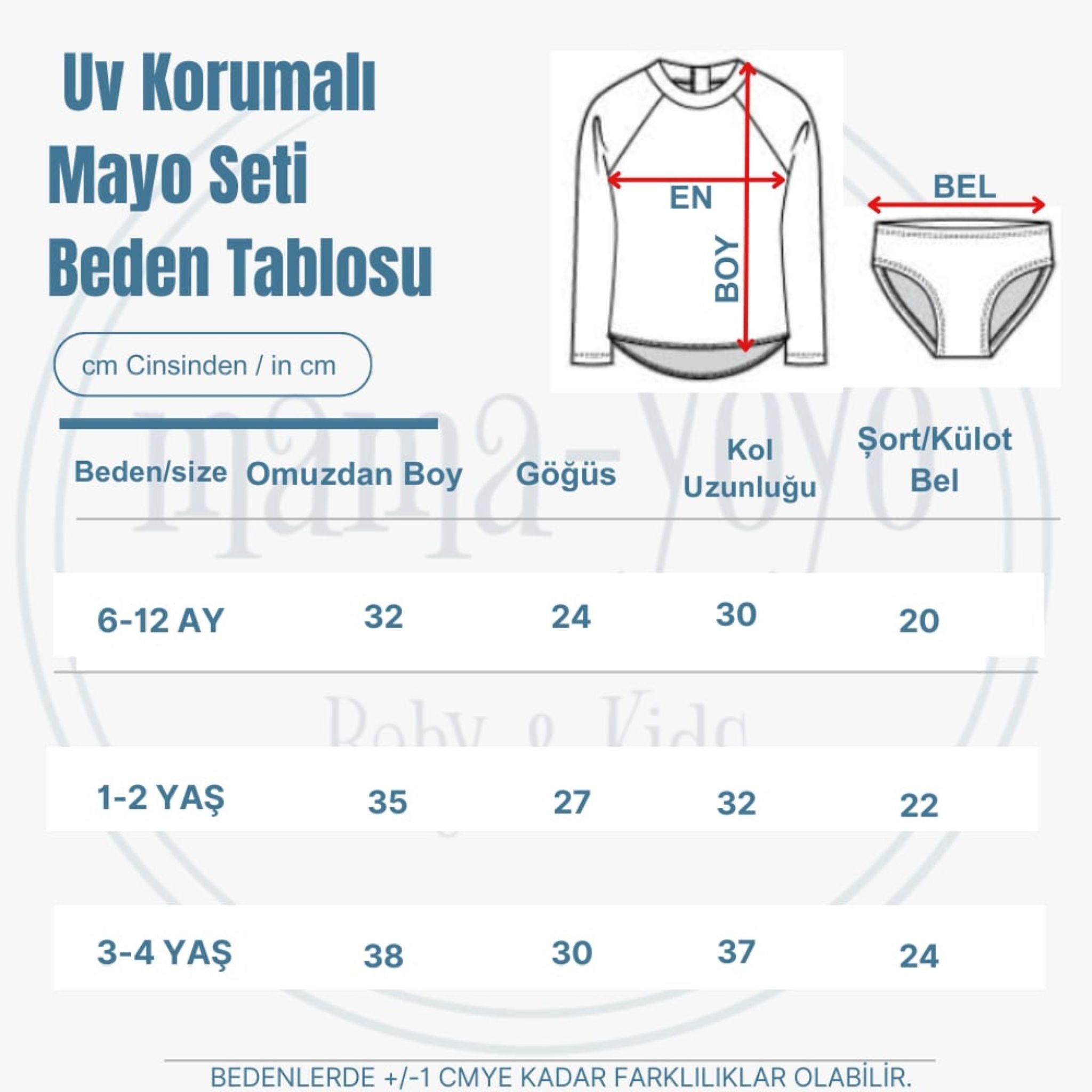 Mama Yoyo Uv Korumalı Shell Desenli Uzun Kollu Mayo Seti