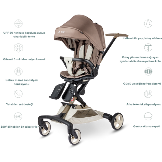 Micro Baby Cruiser Bebek Arabası 360 Latte