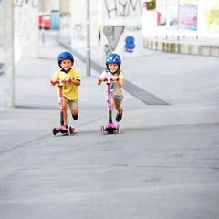 Micro Maxi Deluxe Foldable 3 Tekerlekli Scooter LED Berry Red