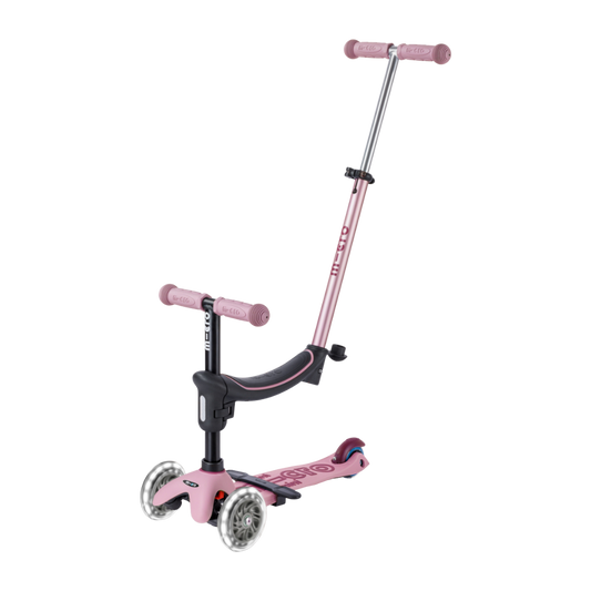 Micro Mini 6 in 1 Deluxe Rock and Go LED Scooter Dusty Rose