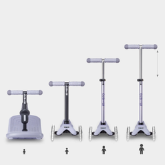 Micro Mini 6 in 1 Deluxe Rock and Go LED Scooter Lavender Mist