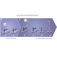 Micro Mini 6 in 1 Deluxe Rock and Go LED Scooter Lavender Mist