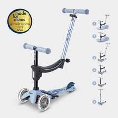 Micro Mini 6 in 1 Deluxe Rock and Go LED Scooter Ocean Slate