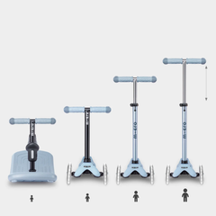 Micro Mini 6 in 1 Deluxe Rock and Go LED Scooter Ocean Slate