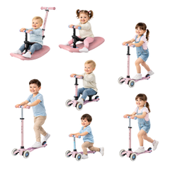 Micro Mini 6 in 1 Deluxe Rock and Go LED Scooter Dusty Rose