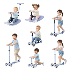 Micro Mini 6 in 1 Deluxe Rock and Go LED Scooter Lavender Mist