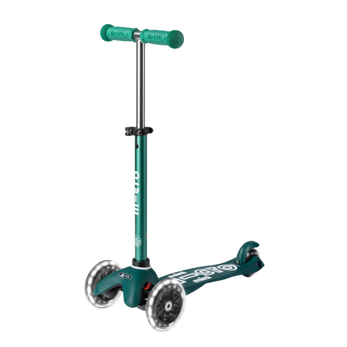 Micro Mini Deluxe 3 Tekerlekli Foldable ECO LED Scooter Green
