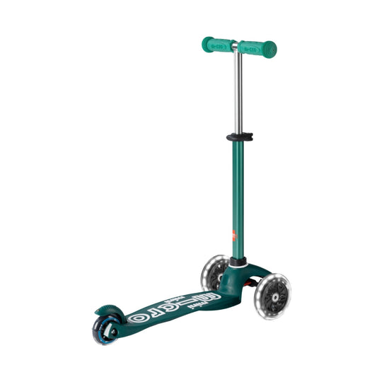 Micro Mini Deluxe 3 Tekerlekli Foldable ECO LED Scooter Green