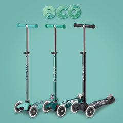 Micro Mini Deluxe 3 Tekerlekli Foldable ECO LED Scooter Green