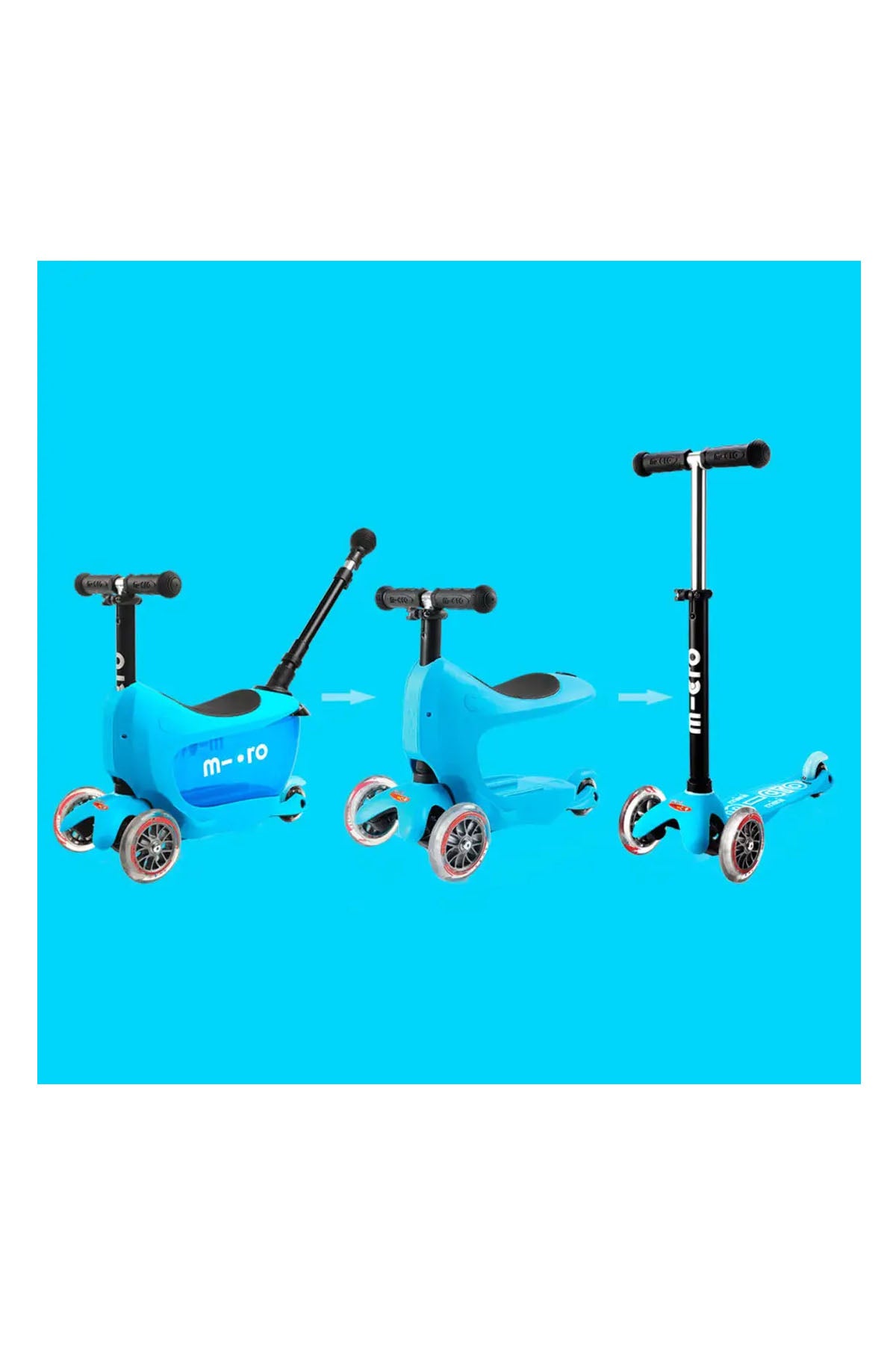 Micro Mini2go Deluxe Plus 3 Tekerlekli Scooter Blue