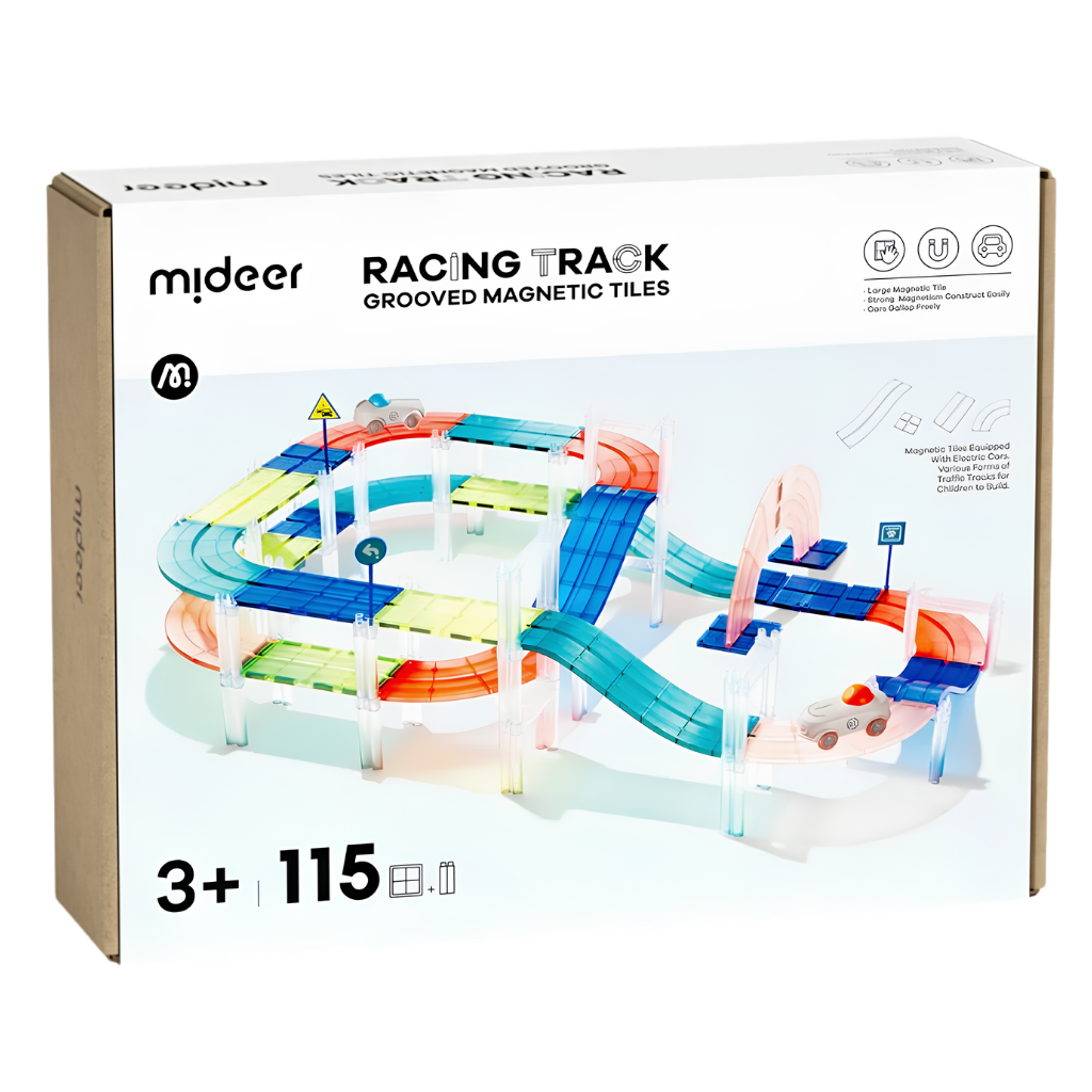 Mideer Magnetic Tiles Arabalı Yarış Pisti 115 Parça