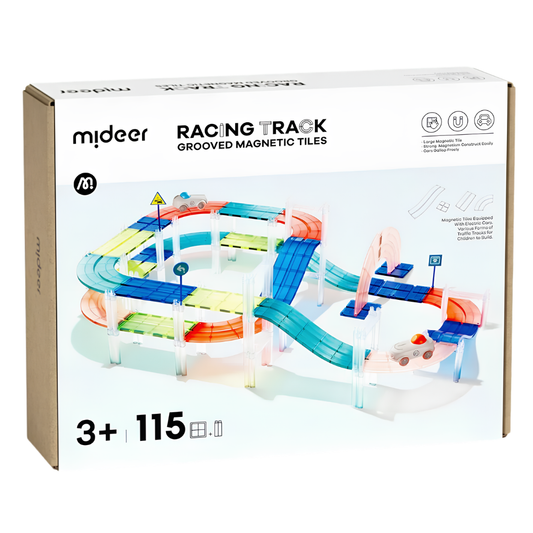 Mideer Magnetic Tiles Arabalı Yarış Pisti 115 Parça