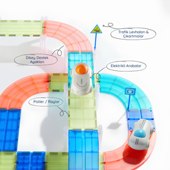 Mideer Magnetic Tiles Arabalı Yarış Pisti 115 Parça