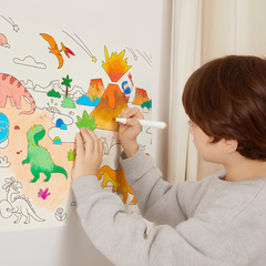 Mideer Yapışkanlı Boyama Rulosu Muhteşem Dinozorlar 4 Metre