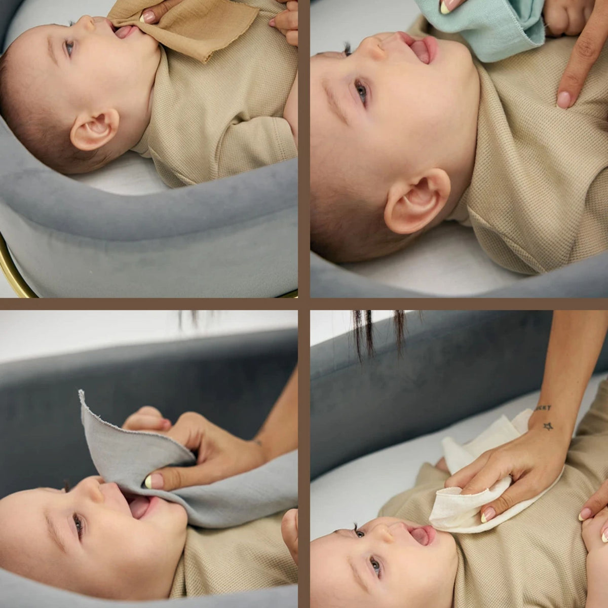 Miniboni Organik 6’lı Müslin Bebek Ağız Mendili Seti