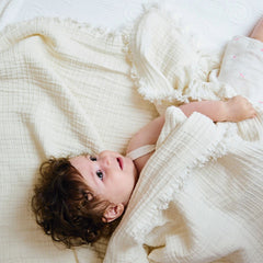 Miniboni Müslin Battaniye 100*120 Cm Ekru