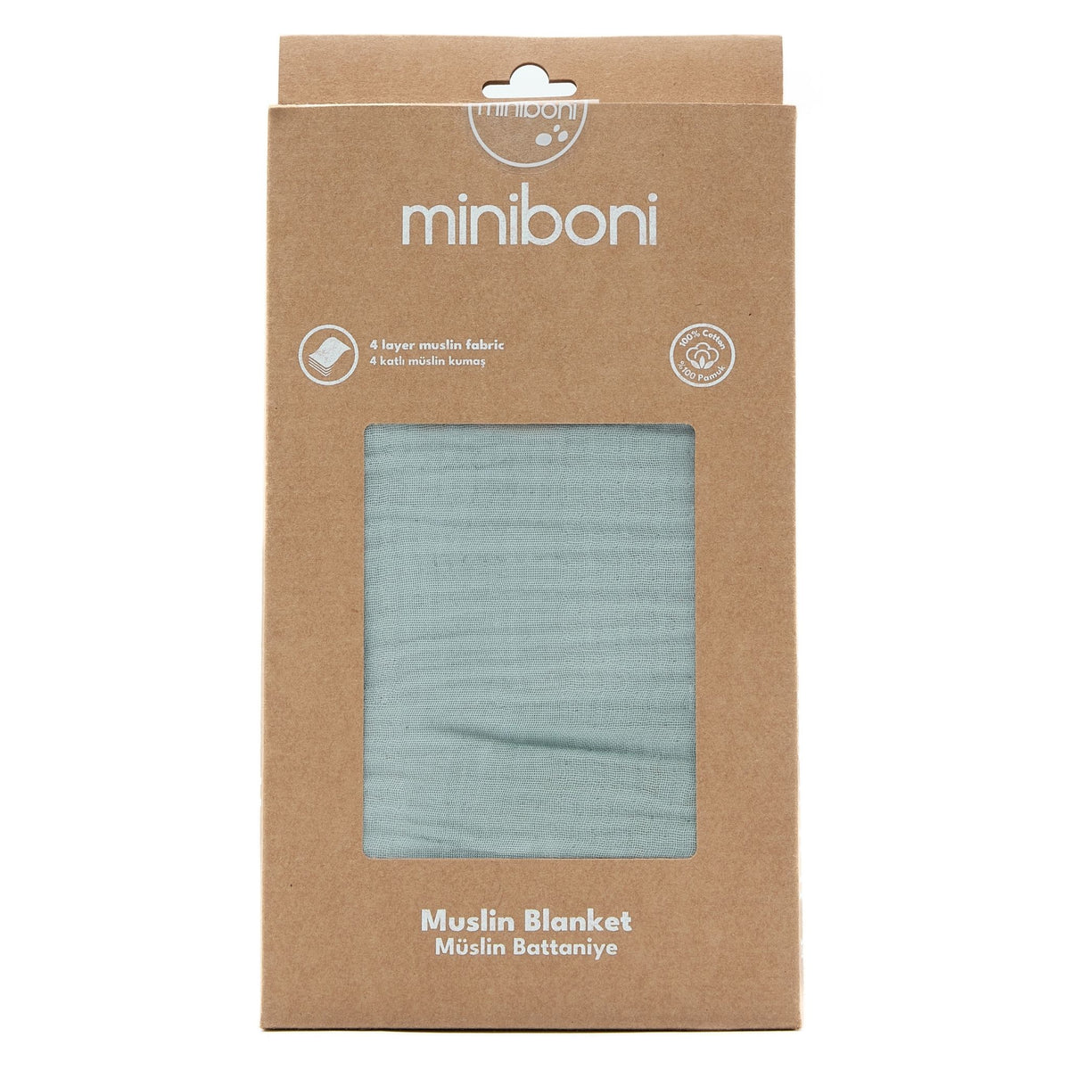 Miniboni Müslin Battaniye 100*120cm Mint