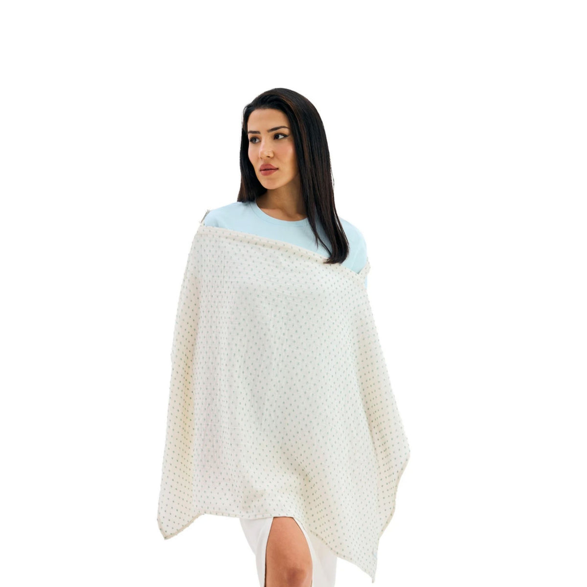 Miniboni Müslin Emzirme Örtüsü White Mint