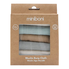 Miniboni Organik 6’lı Müslin Bebek Ağız Mendili Seti