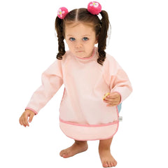 Miniboni Oyun ve Mama Önlüğü Uzun Kollu Pink