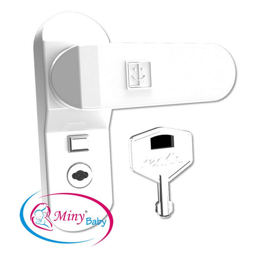 Miny Baby Anahtarlı Pencere Kilidi Beyaz