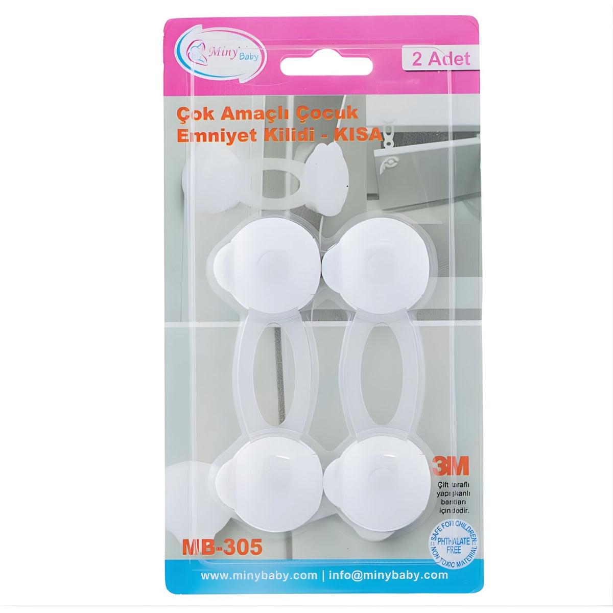 Miny Baby Çok Amaçlı Dolap Kilidi 2’li Kısa