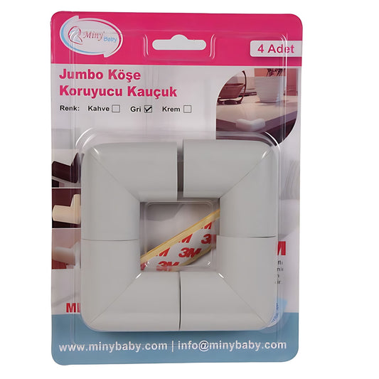 Miny Baby Kauçuk Jumbo Köşe Koruyucu 4’lü Gri