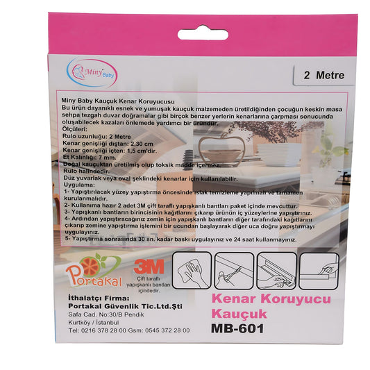 Miny Baby Kauçuk Kenar Koruyucu 2 Metre Siyah