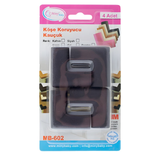 Miny Baby Kauçuk Köşe Koruyucu 4’lü Kahverengi