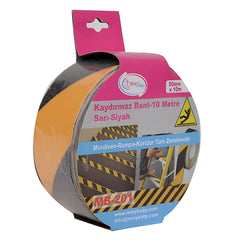 Miny Baby Kaydırmaz Bant 10 Metre Siyah Sarı