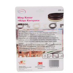 Miny Baby Kenar Köşe Koruyucu 2m Kenar + 4 Adet Köşe Kahve