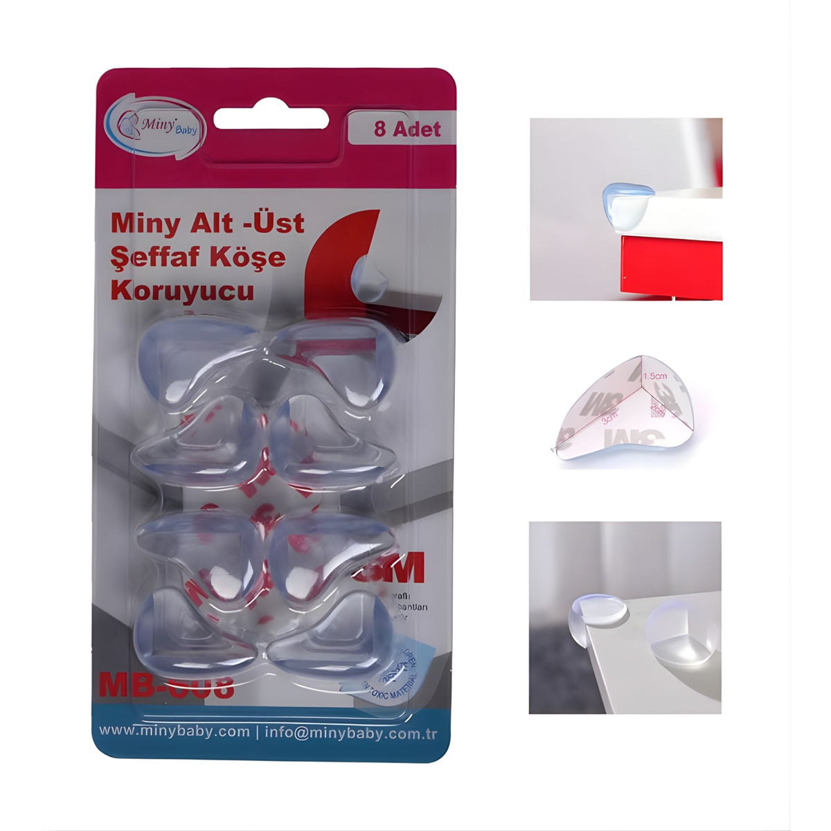 Miny Baby Köşe Koruyucu 8’li Şeffaf