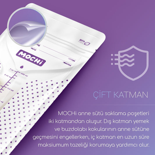 Mochi Anne Sütü Saklama Poşeti 25’li (200 ml)