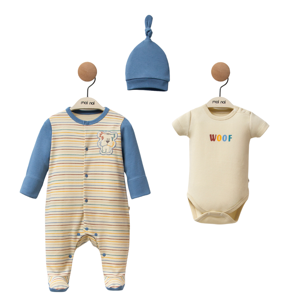 Moi Noi 3'lü Tulum Body Şapka Takım Dog