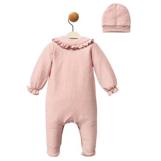 Moi Noi Şapkalı Tulum Pudra Girls