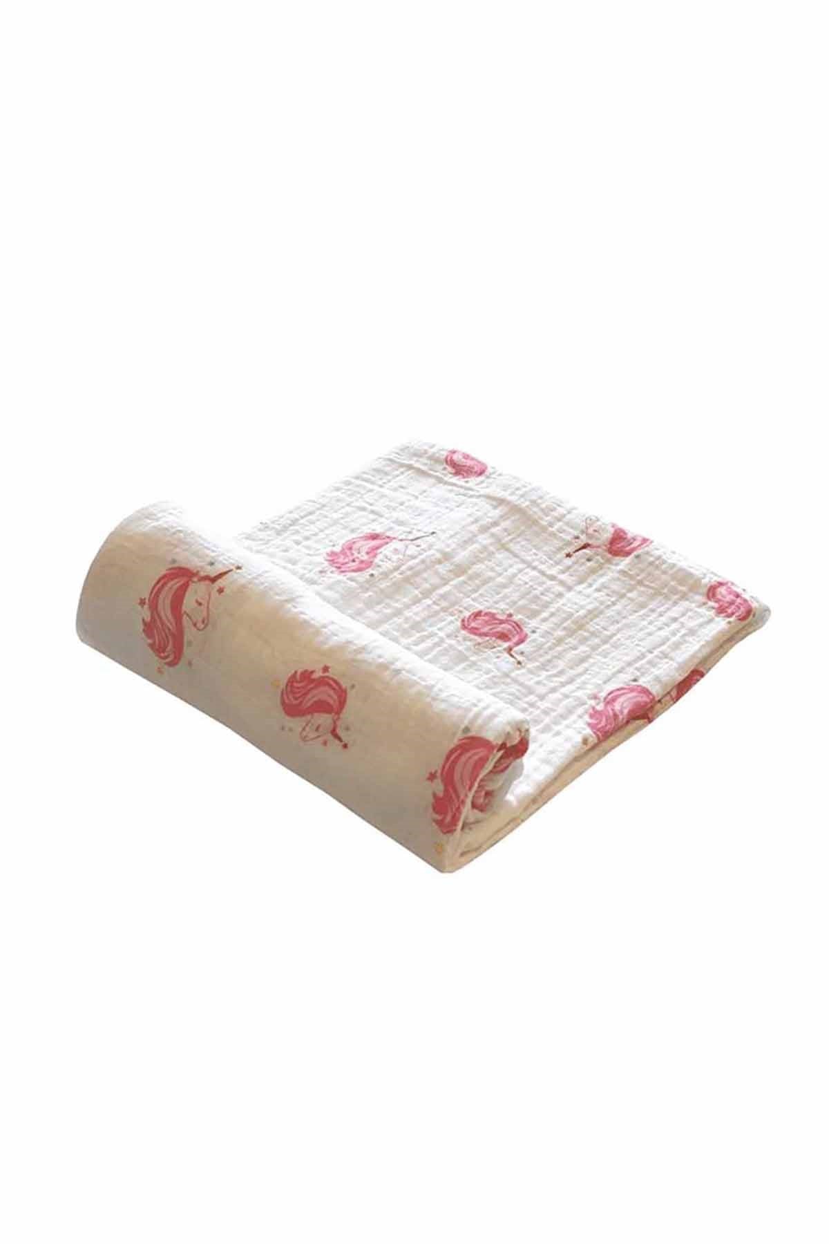 Momeasy Unicorn Desenli Muslin 100*120cm