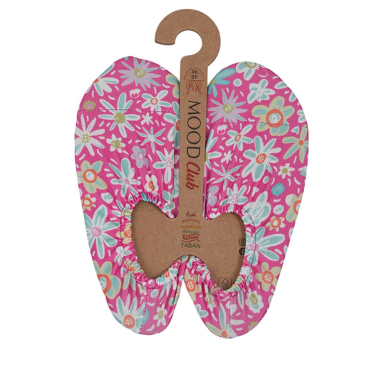 Mood Club Pembe Çiçek Deniz Ayakkabısı ve Kaydırmaz Havuz Patiği