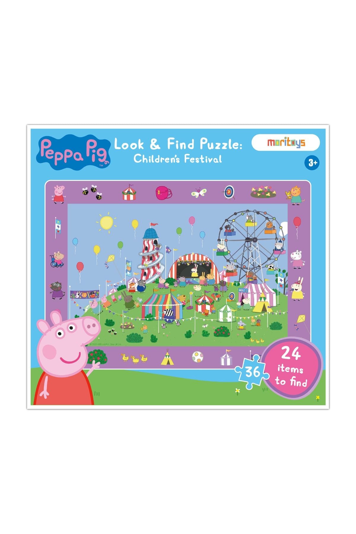 Moritoys Peppa Pig Look & Find Puzzle: Children's Festival 36 Parça Yapboz ve Gözlem Oyunu