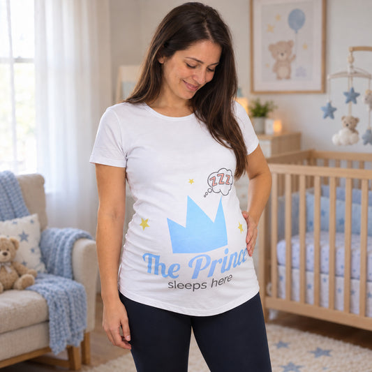 Mummy's Baby Prince Desenli Hamile Tshirt