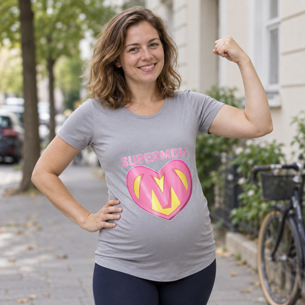Mummy's Baby Süpermom Desenli Hamile Tshirt