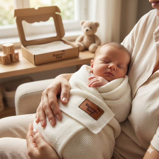 Mummy's Baby Tencel Örgü Bebek Battaniyesi 80*100 Ekru