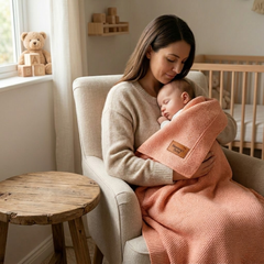 Mummy's Baby Tencel Örgü Bebek Battaniyesi 80*100 Pembe