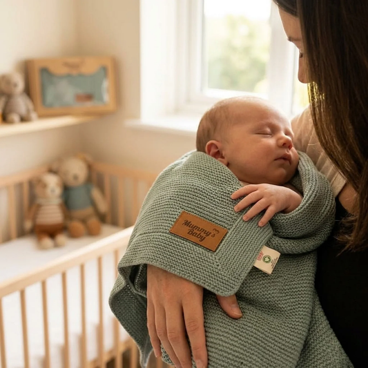 Mummy’s Baby Tencel Örgü Bebek Battaniyesi 80x100 Yeşil