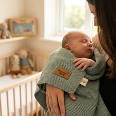 Mummy’s Baby Tencel Örgü Bebek Battaniyesi 80x100 Yeşil