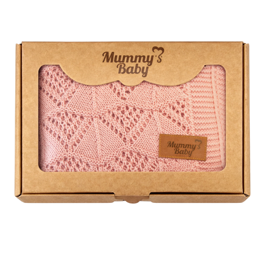 Mummy's Baby Tencel Örgü Dantel Desen Bebek Battaniyesi 80*100 Pembe