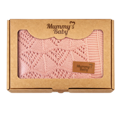 Mummy's Baby Tencel Örgü Dantel Desen Bebek Battaniyesi 80*100 Pembe