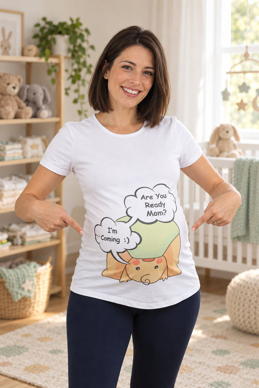 Mummy's Baby Are You Ready Desenli Hamile Tshirt - Welcome Baby