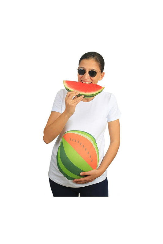 Mummy's Baby Karpuz Desenli Hamile Tshirt