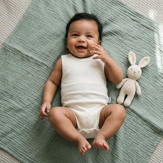 Mummy's Baby Kolsuz Atlet Body Ekru Bebek Üzerinde - Welcome Baby