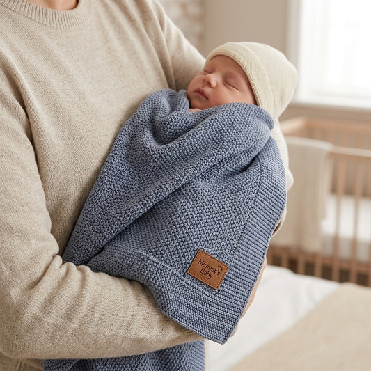 Mummy's Baby Organik Pamuk Battaniye 80x100 Mavi